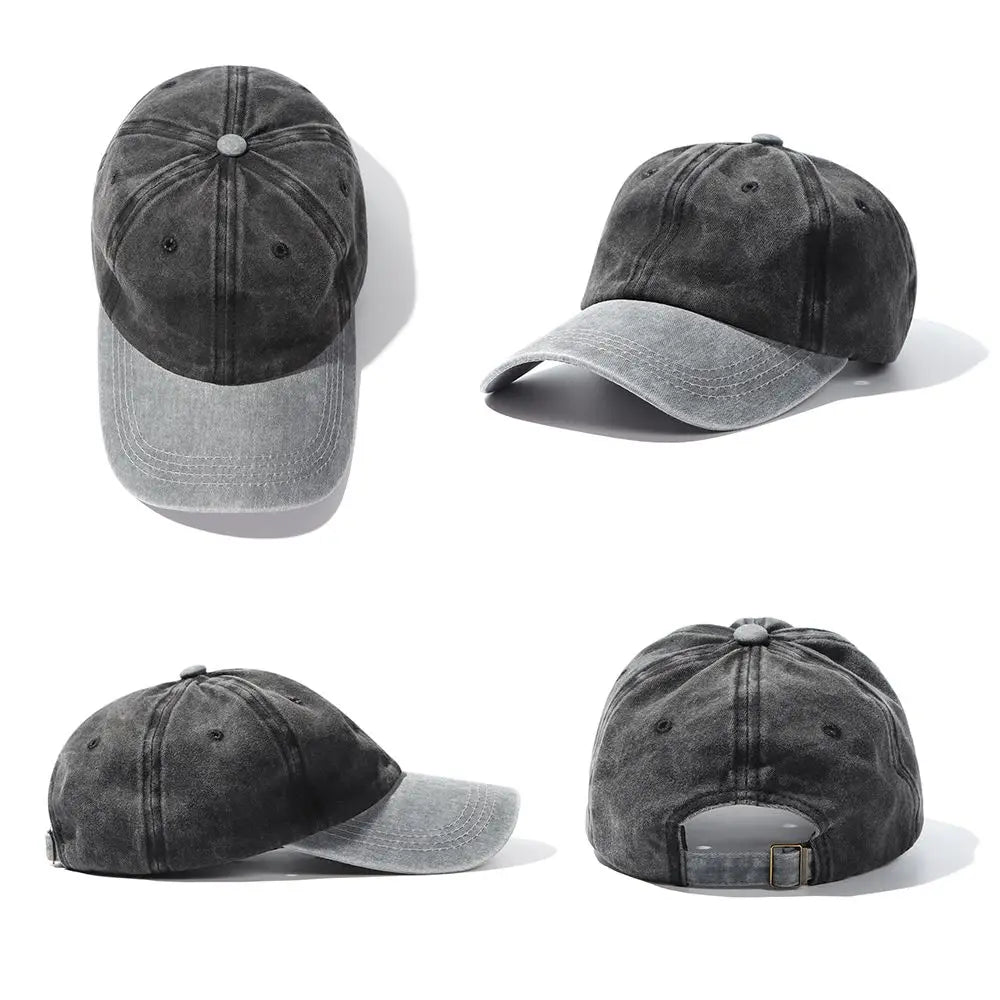 10colors WASHED DENIM Baseball Cap Distressed Faded Caps Sunscreen Hats Adjustable Baseball Hats Outdoor Sports Hats