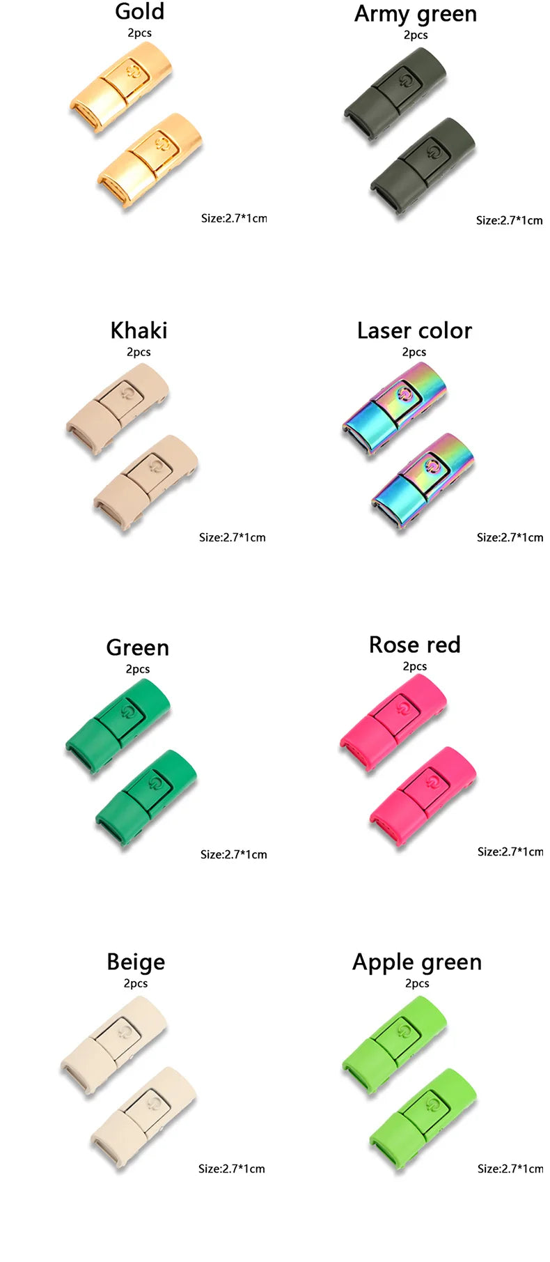 New Colorful Metal Shoelace Clip Press buckle Shoelaces Press Lock Shoes Accessories AF1 Sneakers Kits Metal Laces Tip