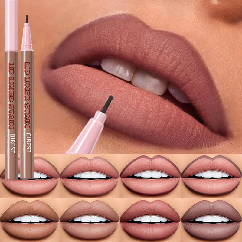 Matte Liquid Lip Liner Pen Sponge Tip Dyeing Lip Gloss Waterproof Long Lasting Lipstick Pencil Sexy Lips Contour Makeup Cosmetic