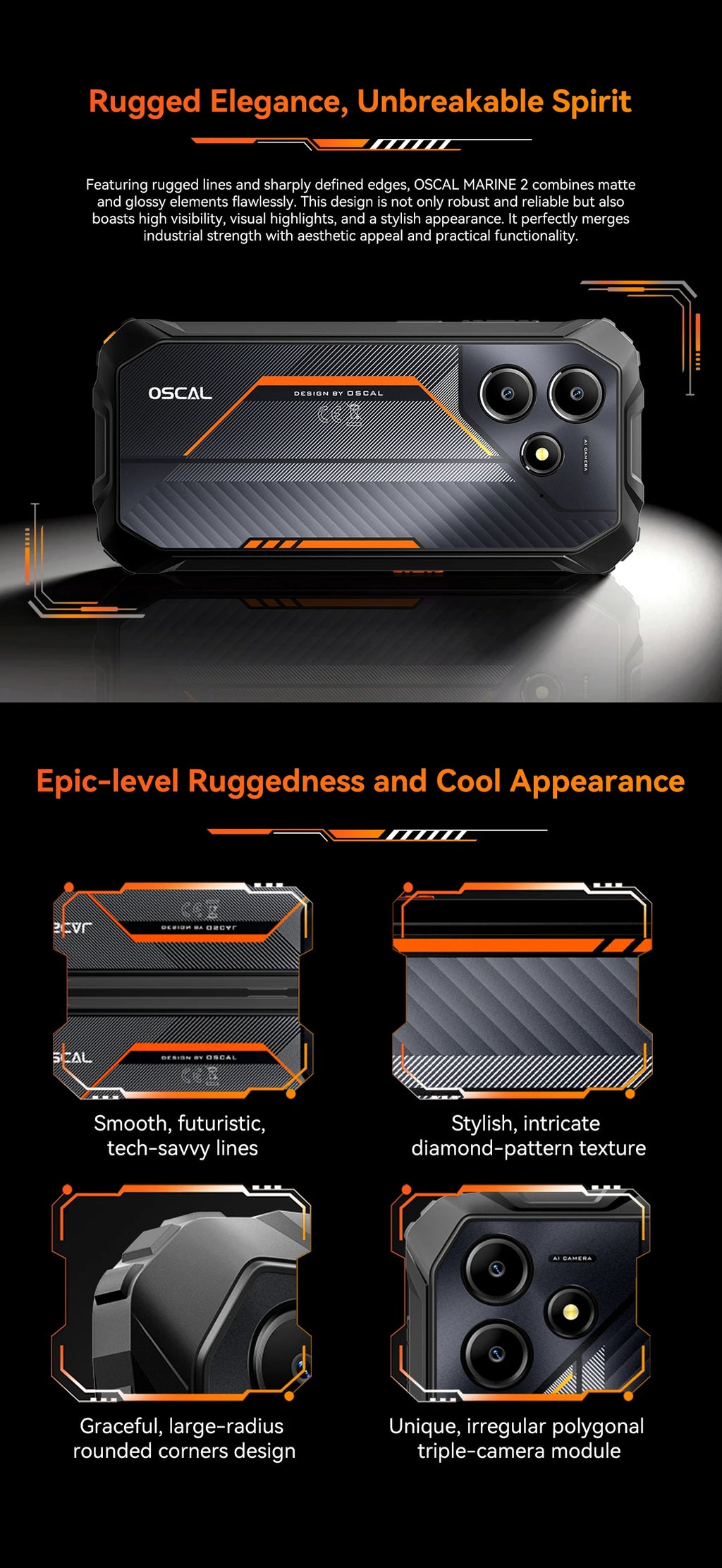 Blackview MARINE 2 Rugged Smartphone 6.56-inch HD+ IPS 90Hz Display 11000mAh 8GB 128GB Android 15 NFC 16MP Camera Cellphone
