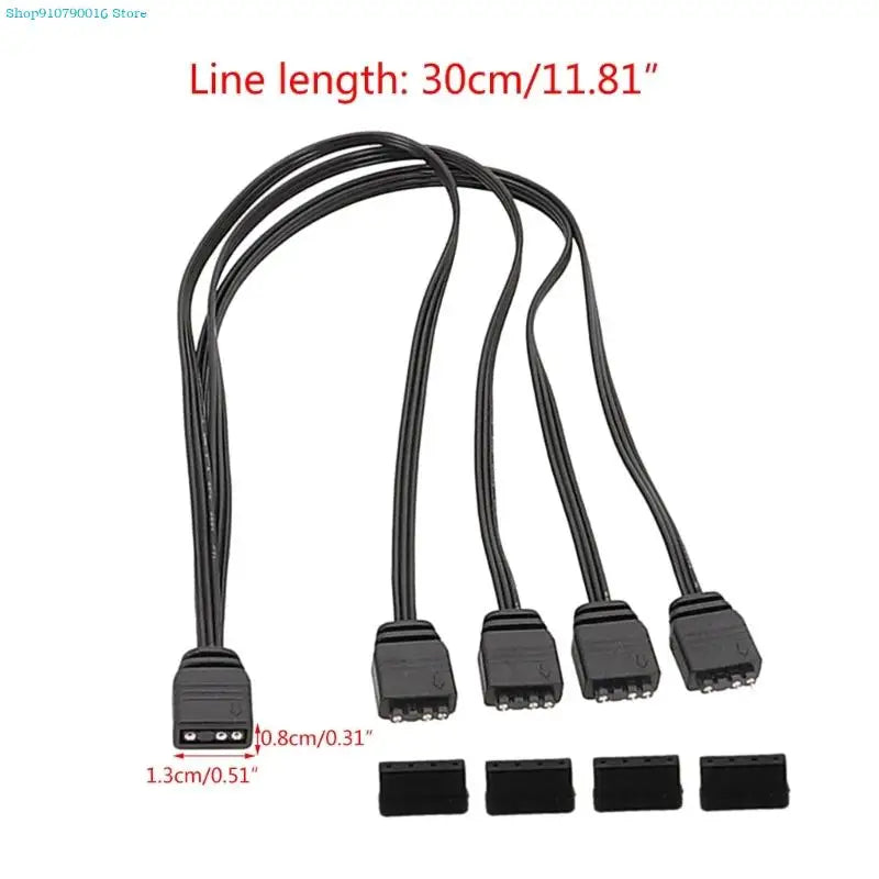 5V 3 Pin ARGB Splitter Cable 3Pin Addressable RGB Splitter Extension Connect and Extend Your Addressable LED Strips Fans