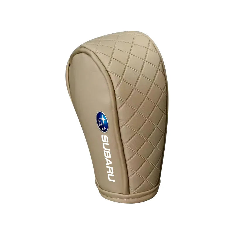 Car Shift Handle Cover Leather Shift Knob Decor Protective For Subaru Impreza Forester Outback Legacy Crosstrek XV Leone WRX BRZ