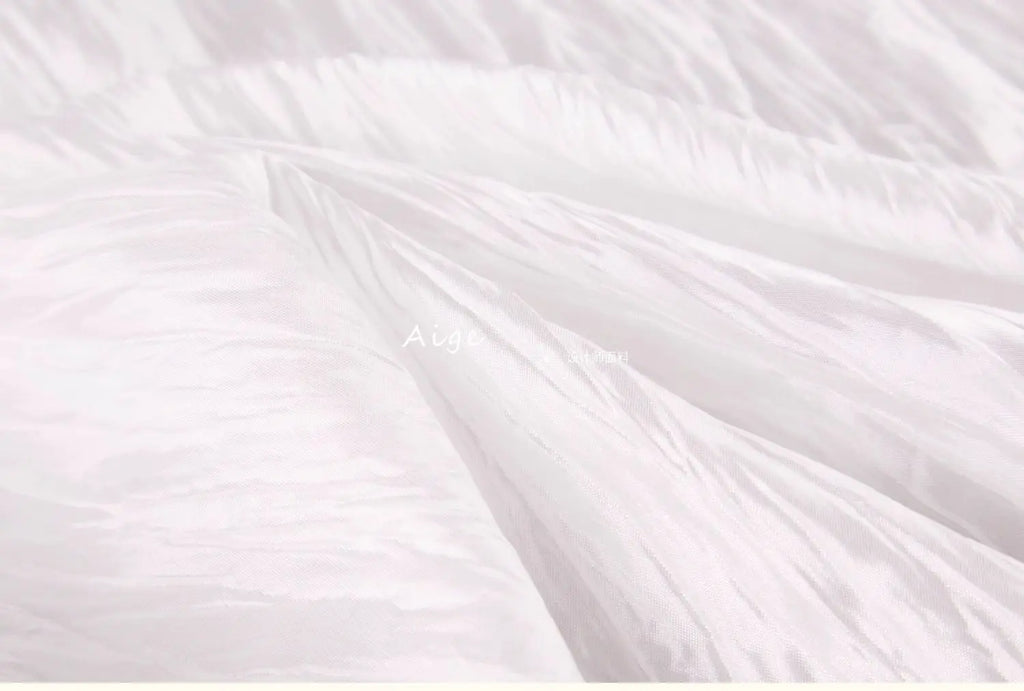 Irregular Pleated Fabric Glossy By Meters for Dress Skirt Shirt Windbreaker Diy Sewing Designer Cloth Soft Comfortable Plain Red