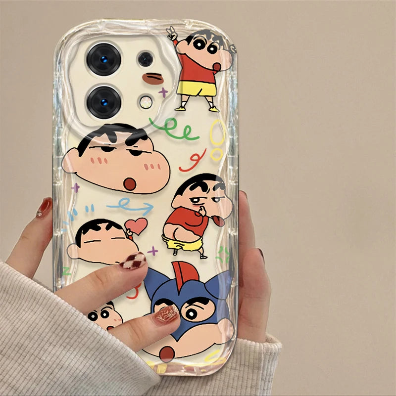 C-Crayon S-ShinChan Wave Case for Xiaomi Redmi Note 14 13 12 11 10 Pro Plus 5G 9 14C 13C 4G 12C 10C 10S A2 A1 Silicone Cover