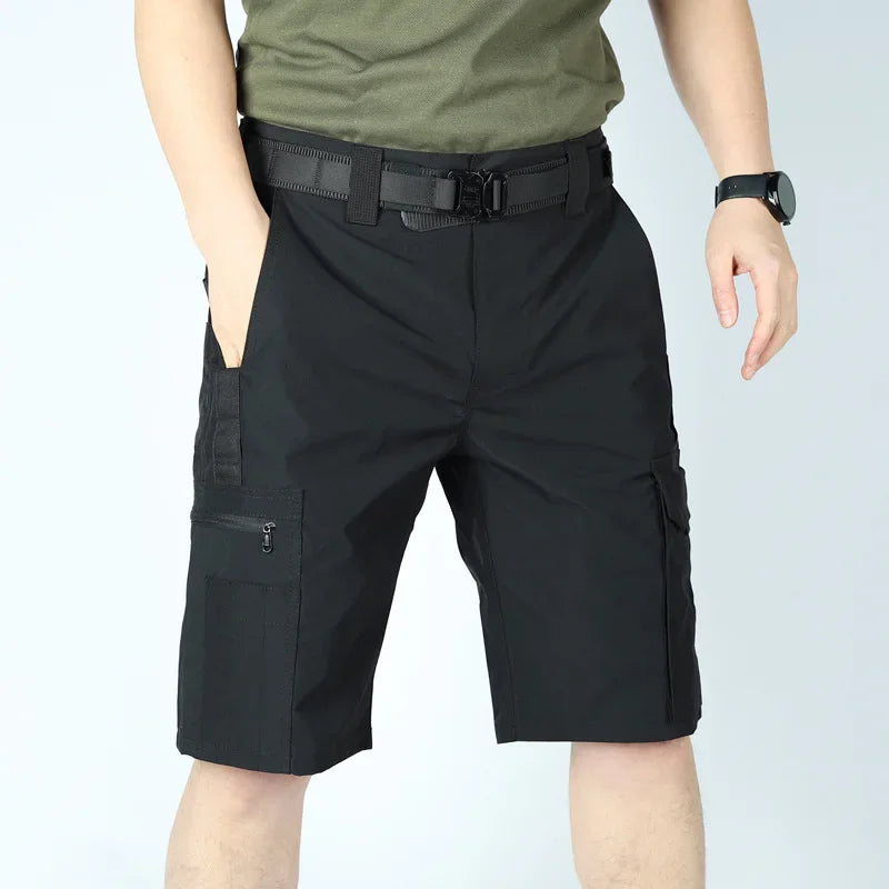 Gift belt Men's Operator Elastic Tactical Ripstop Workout Outdoor Cargo for Men Cycling Hiking Fishing Casual Shorts