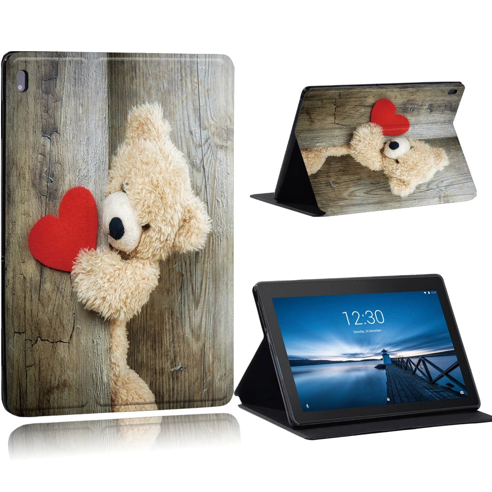 Case for Funda Tablet Lenovo Tab E10 10.1"/Tab M10 10.1"/Smart Tab M10 FHD Plus 10.3" TB-X606F M7 M8 TB-8505 Stand Tablet Cover