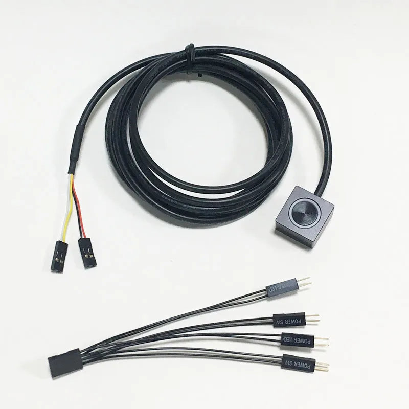 2.0m Desktop power Switch external power switch aluminum alloy magnetic self-reset small and delicate button  metal shell