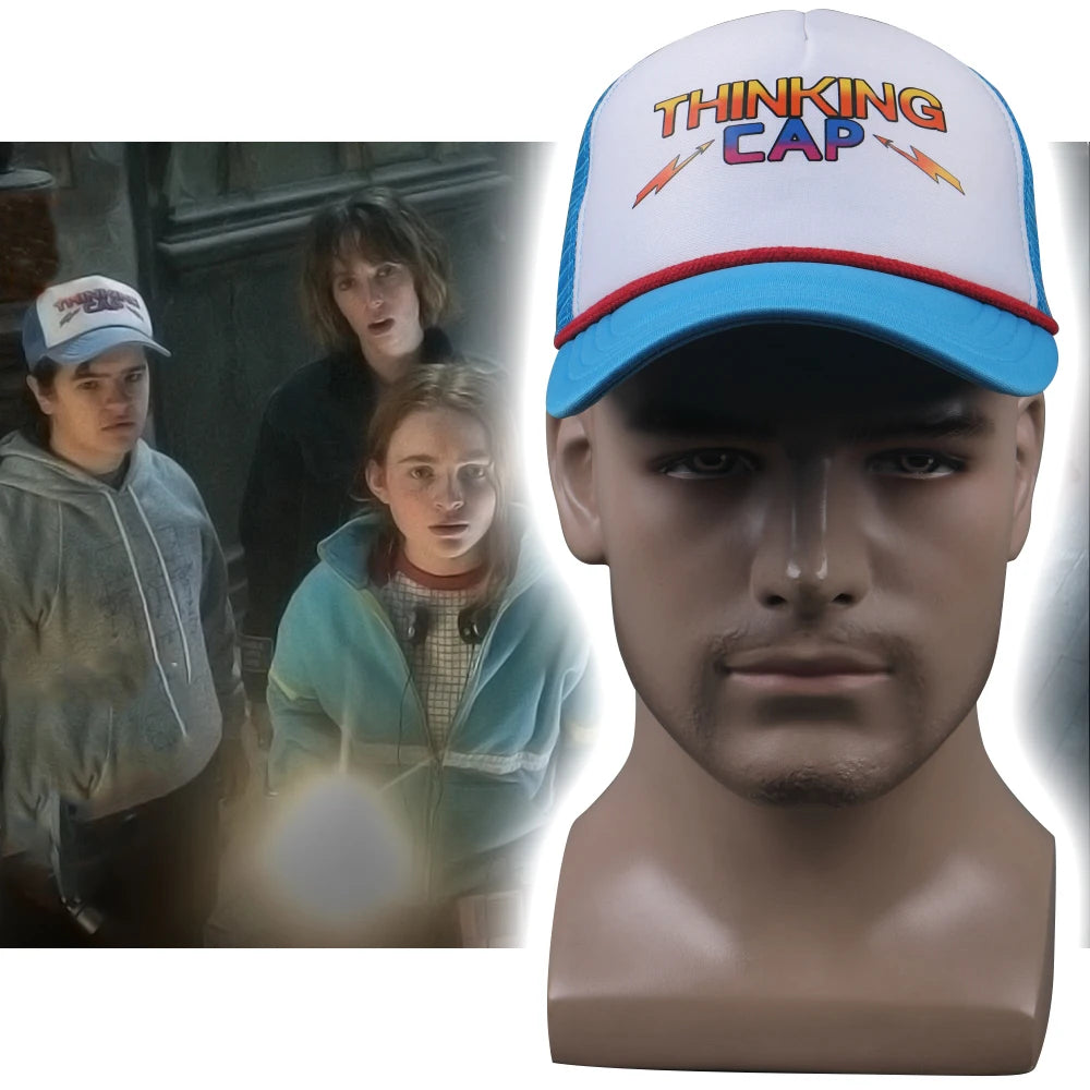 Anime Caps Season 4 Dustin Hat Baseball Cap Retro Mesh Trucker Thinking Cap Accessories