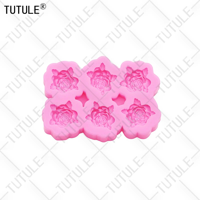 peony flower DIY resin phone case Clay mold 3D peony flower Resin Accessories Silicone Molds flower Chocolate  Fudge Cake Mold