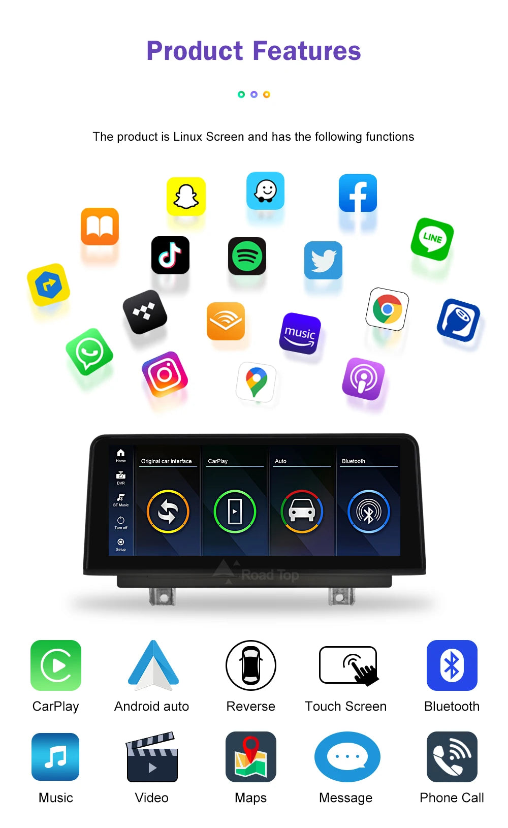 1920*720 Multimedia Touch Screen Wireless Carplay For BMW X3 F25 X4 F26 2014-2016 CIC NBT System Android Auto NBT System