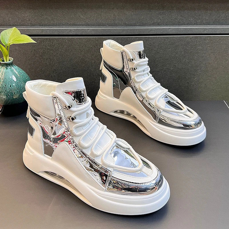 CuddlyIIPanda Men Fashion Casual Air Cushion Shoes Spring Summer Autumn High Top Luxury Designer Youth Trending Leisure Sneakers
