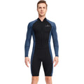 Men 1.5MM Diving Wetsuit One-piece Long-sleeve Sunscreen Wetsuit Snorkeling Surfing Warm Swimming Suit
