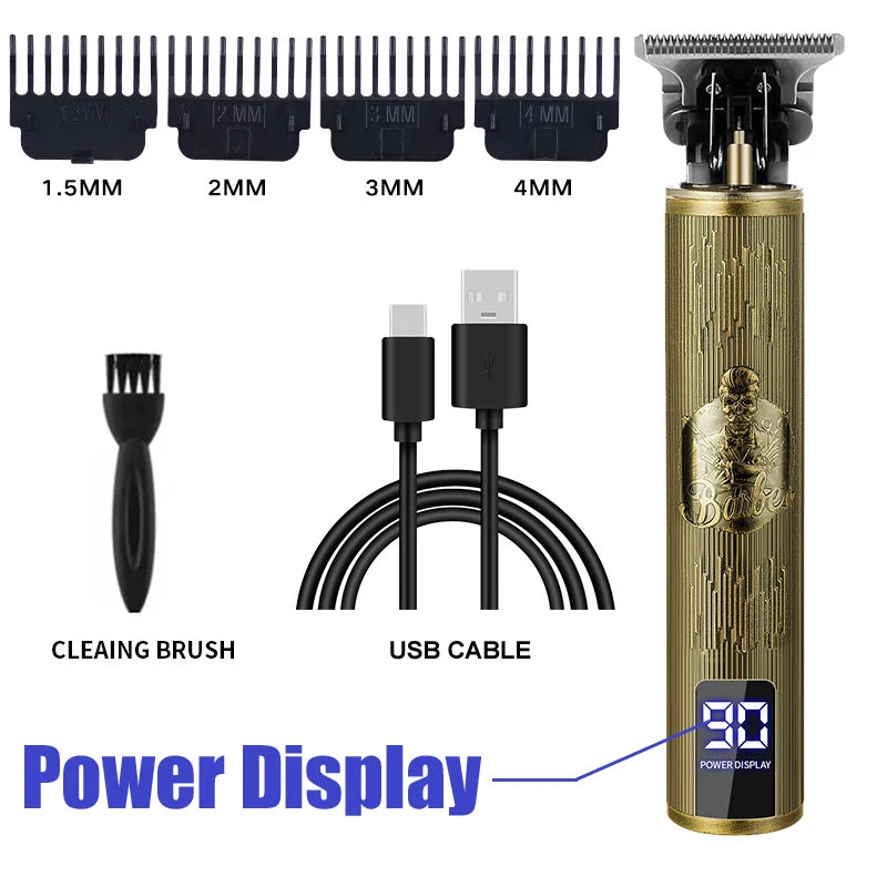 Professional Hair Cutting Machine Vintage T9 Hair Clipper Cutting Machine For Men Shaver Trimmer Rechargeable Carving Mark Razor