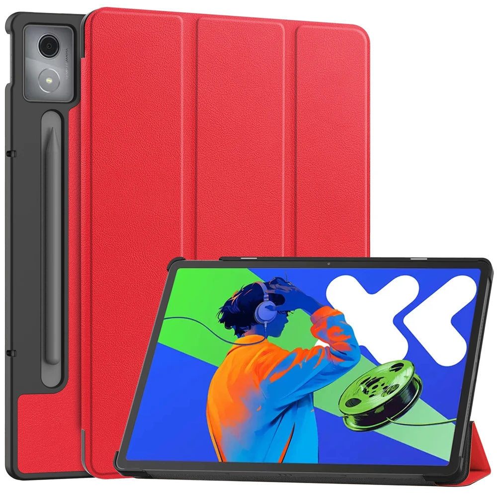 For Lenovo Xiaoxin Pad Pro 12.7 2025 Case Tri-Folding PU Leather Stand Tablet Cover for Xiaoxin Pad Pro 12.7 Inch 2025 TB-375FC