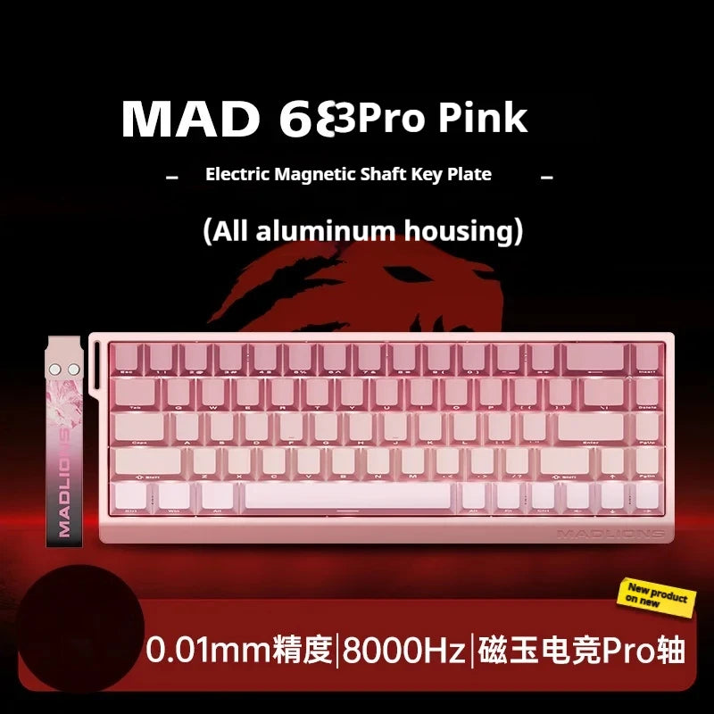 MADLIONS MAD60HE MAD68HE Magnetic Switch Keyboard Wired Mechanical Keyboard 8000Hz 0.01mmRT Valorant Gaming Keyboard Custom