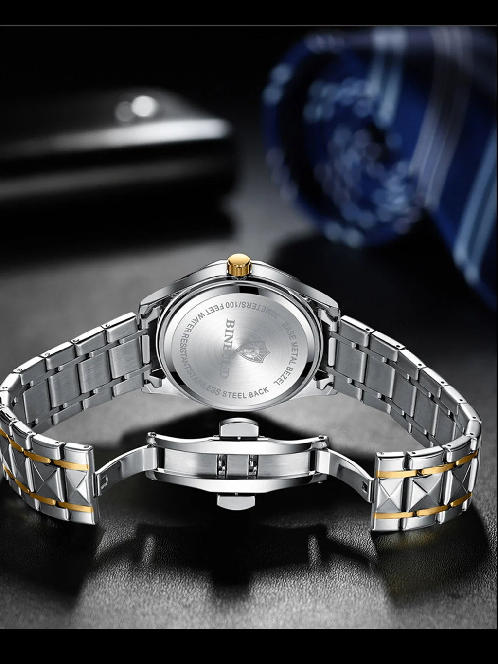 BINBOND B5552 New Luxury Brand Quartz Women's Watches 30M Waterproof Luminous Date Wristwatch Fashion Business Womens Watches