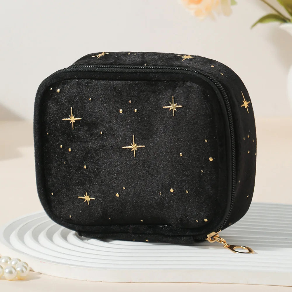Mini Square Makeup Bag Women Portable Cosmetic Pouch for Lipstick Earphones Sanitary Napkins Storage