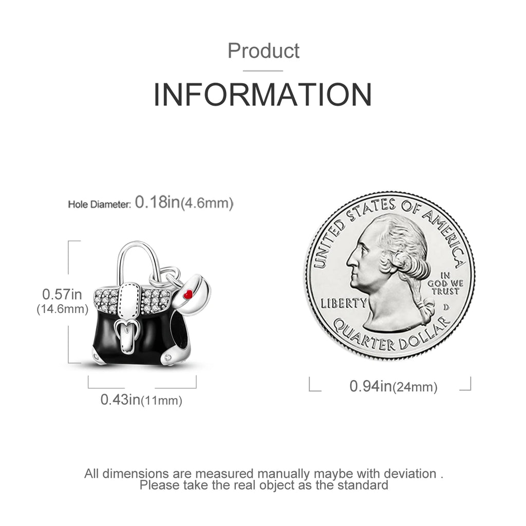925 Silver Lipstick High Heels Charms For Lady Pendant Fit Original Bracelet DIY Ornament