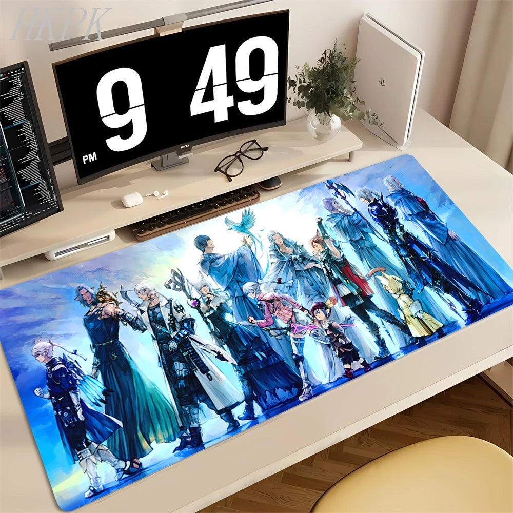 Playmat Final Fantasy Aerith Tifa Natural Rubber Deskmat Stitched Edges Mousepad Gaming Table Office Accessory Game Mouse Mats