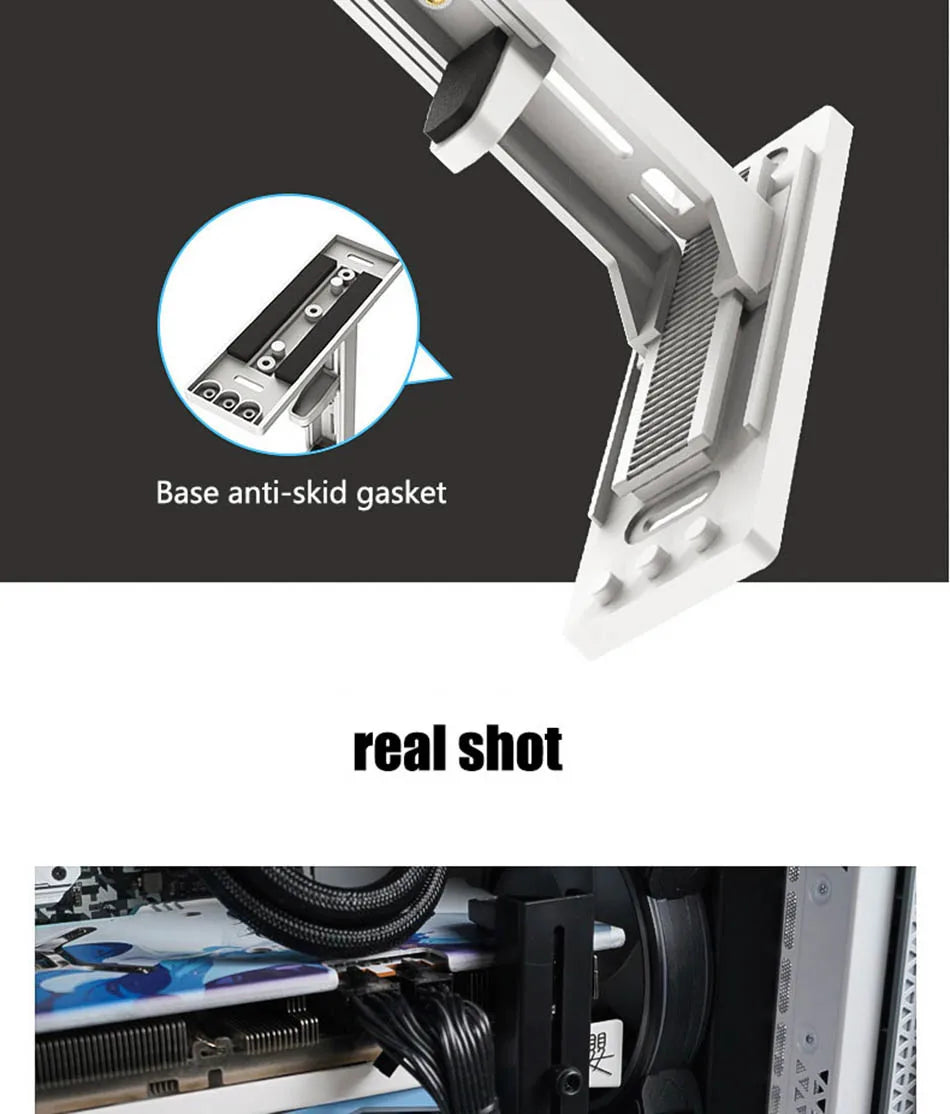 Power Train Computer Graphics Card Bracket Scalable GPU Support Lifting Jack Graphics Card Companion Black White