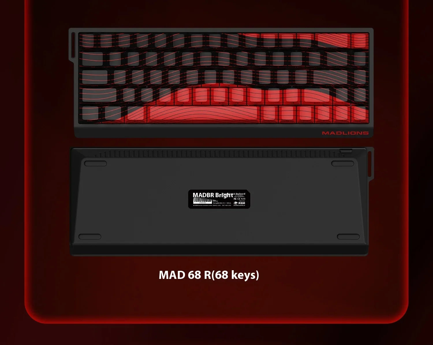 MADLIONS MAD 60/68 HE 8Khz Wired Magnetic Axis Keyboard 68-key Hot-swappable Macro Defines Ultra-low Latency Gaming Keyboard