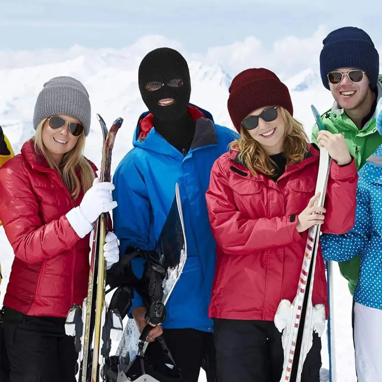 3 Hole Winter Knitted Mask for Warmth Balaclava Hat Suitable for Outdoor Sports Skiing Cycling Full Face Mask