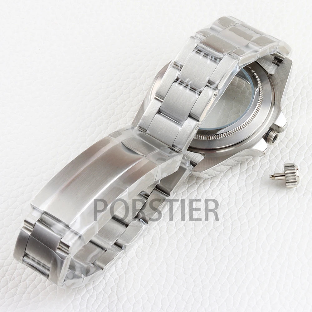 EXP 39mm NH35 Case GMT Bezel Sapphire Glass 316L Stainless steel Waterproof for Explorer Watch Case NH34 NH35 NH36 movement