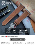 Kebitt High Quality Iwatch Ultra3 Genuine Leather Band Deployment Buckle Strap For Apple Watch Series11 10 9 8 7 Se 3 46 45 49mm