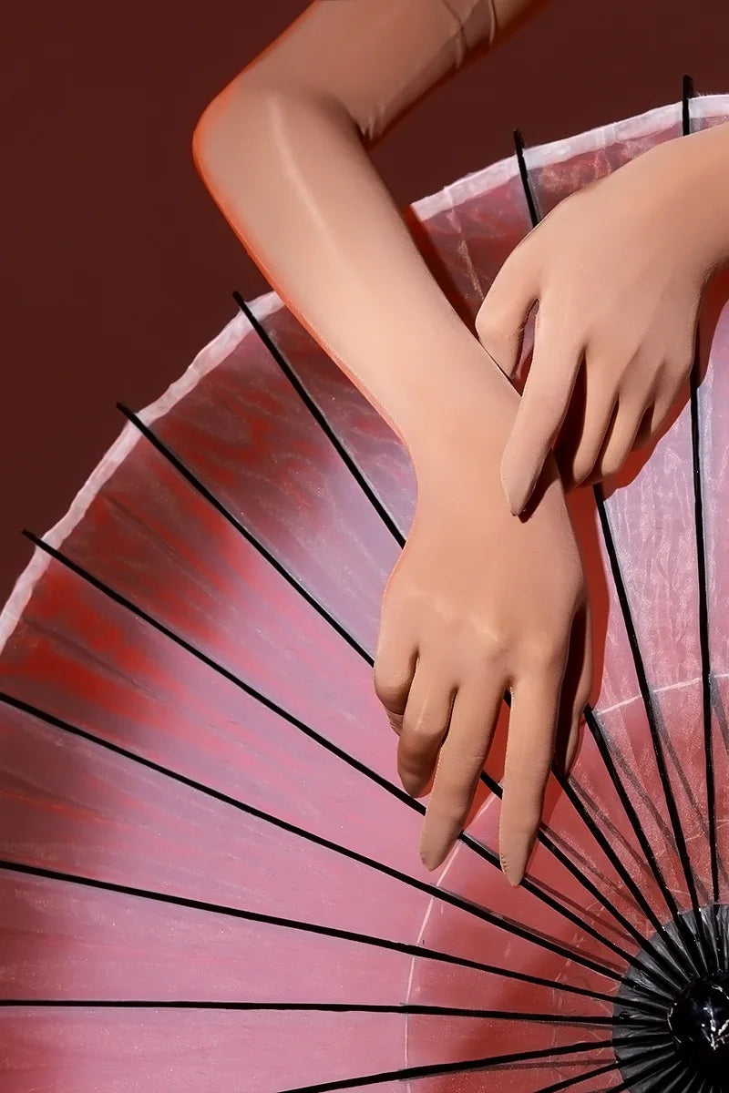 Sexy Women 8D 912 Pin Oil Glossy Shiny Elastic Glove Sheer See Through Ultrathin Sunscreen Driving Glove Luxury Candy Color