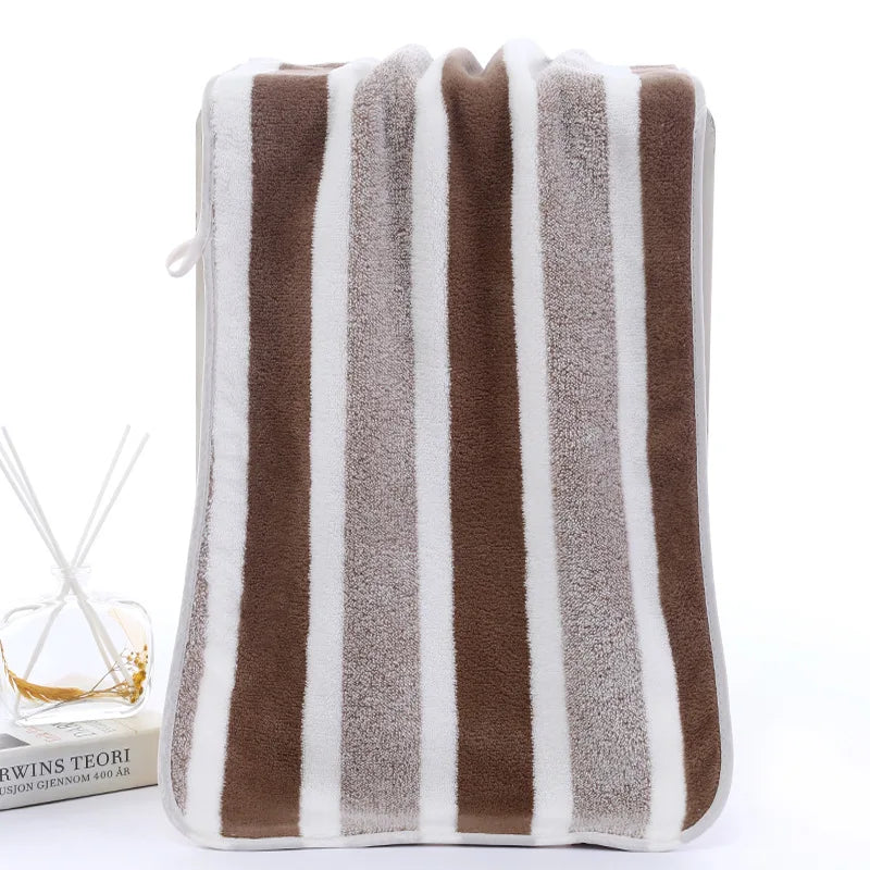 1 pcs Striped Face Towel 35x75cm For Bathroom Or Soft And Absorbent Quick-Drying Experience Microfiber Bath Towel 70x140cm