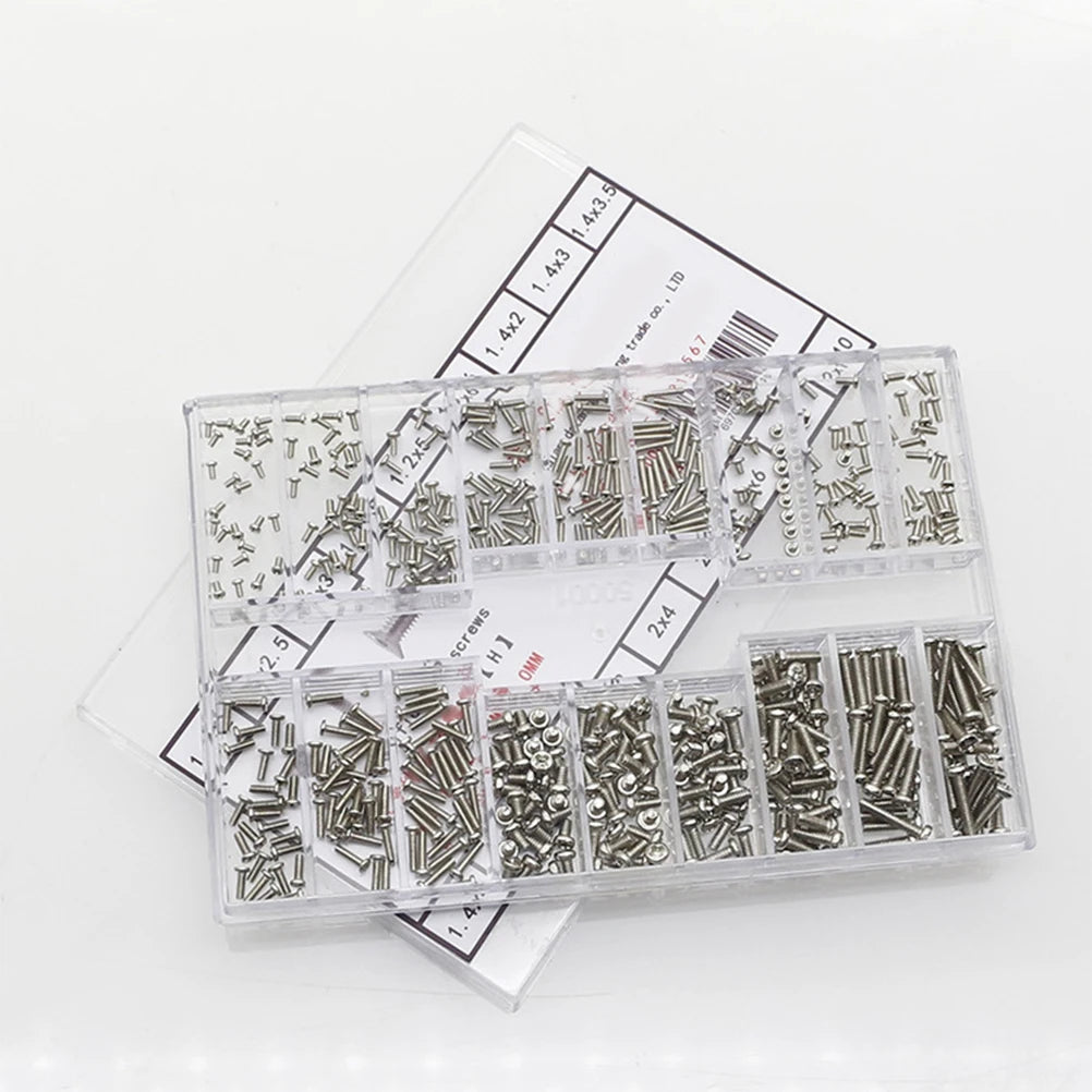 Mini Screw Kit Stainless Steel Screws Eyeglasses Sunglasses Watch Repair Computers Clocks Durable Premium Storage Case Tiny Long