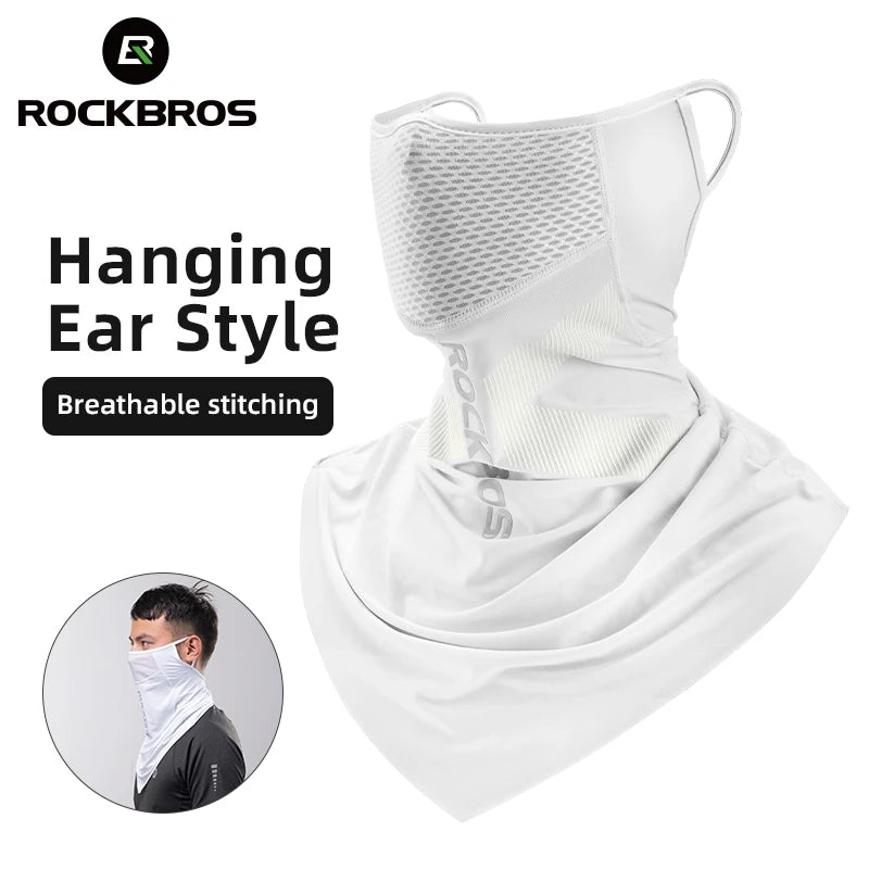 ROCKBROS Ice Silk Cycling Face Mask UV Sun Protect UPF50+ Summer Breathable Collar Scarf MTB Road Motorcycle Bike Bicycle Mask