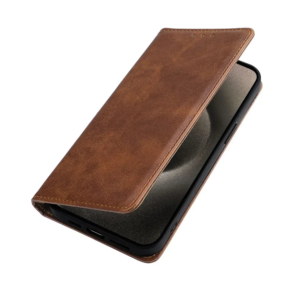 Wallet With Card Slots Holder Magnetic Flip Leather Book Case for Motorola E14 G64 G64Y G85 G54 Moto G Power G Play G 5G 2024