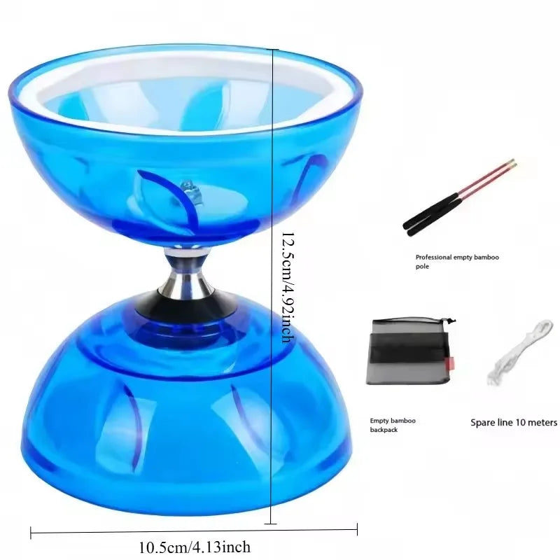 Portable Diabolo Set Chinese Yo-Yo Toy Outdoor Fitness Equipment Suitable For Adults And Children Soft Rubber Diabolo Ringing