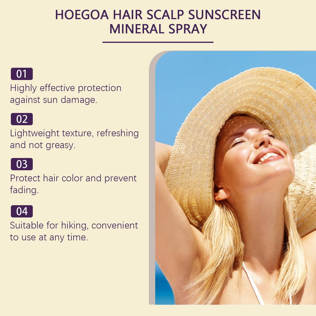 Scalp Hair Sunscreen Spray For Dyed Highlighted Hair UV Protection Prevent Hair Fading Dryness Lightweight Scalp Sunscreen Care