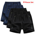 4 Pieces Running Shorts Men Breathable Loose Basketball Football Soccer Sports Shorts Gym Fitness Training Workout Shorts Beach