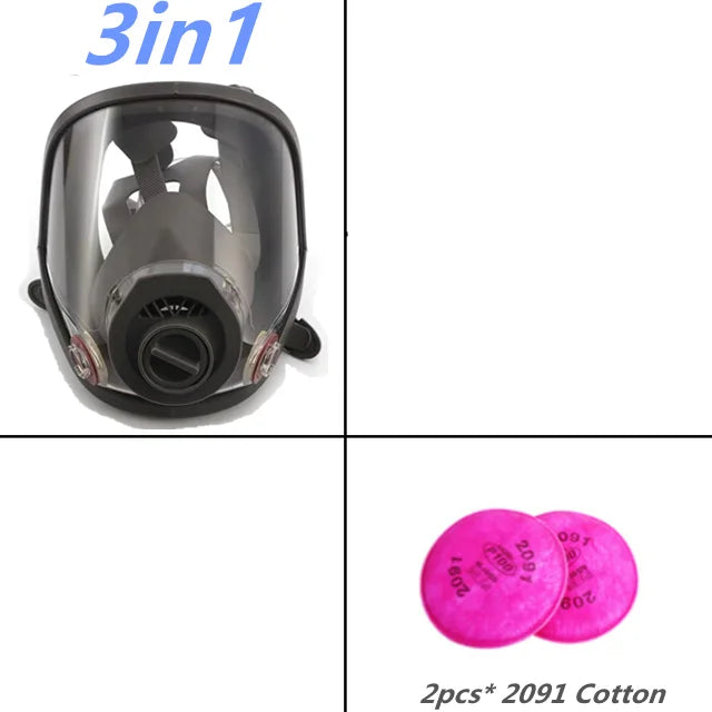 Gas Mask Acid/Organic/Ammonia 6800 Full Face Mask Respirator Paint Chemical Pesticide Laboratory Anti-dust Multifunction Filters