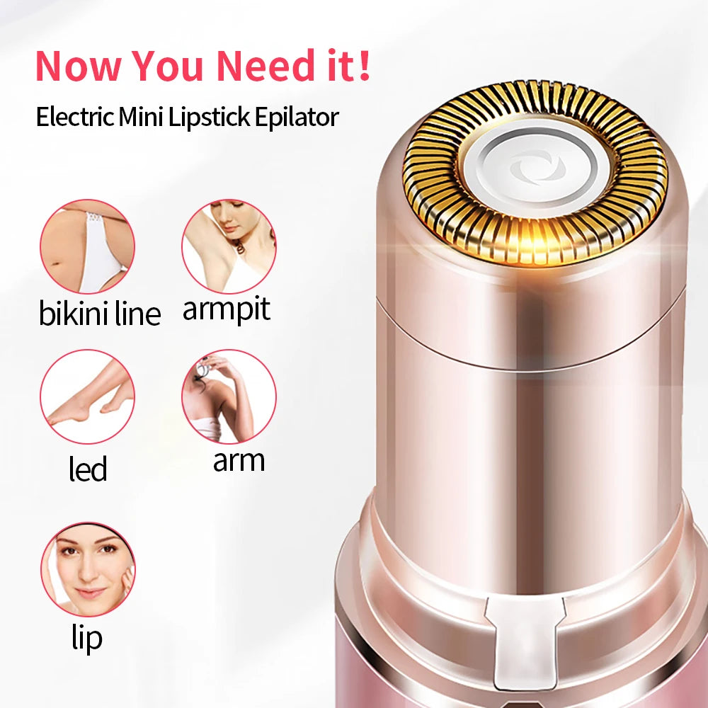 Women's Hair Remover Epilator Face Hair Removal Lipstick Shaver Electric Eyebrow Trimmer Mini Shaver Epilator Hair Removal Tool