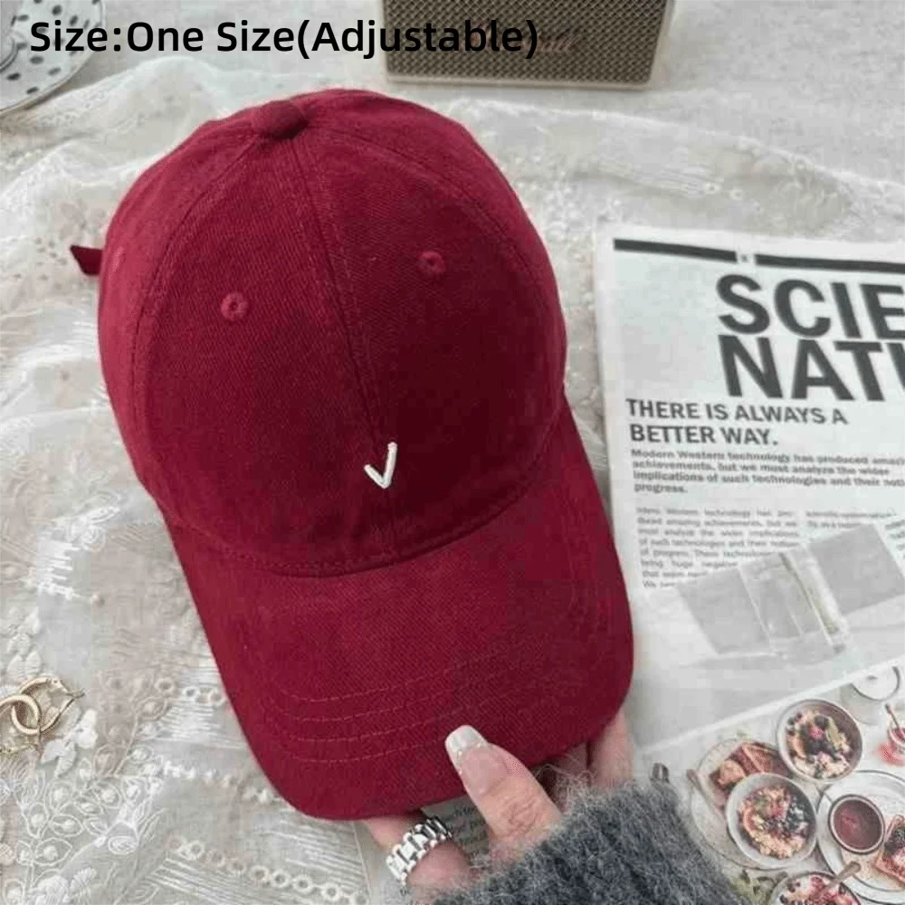 Fashion Embroidery Baseball Cap Wide Brim Retro Baseball Hat Sunscreen Cotton Duck Tongue Hat Outdoor