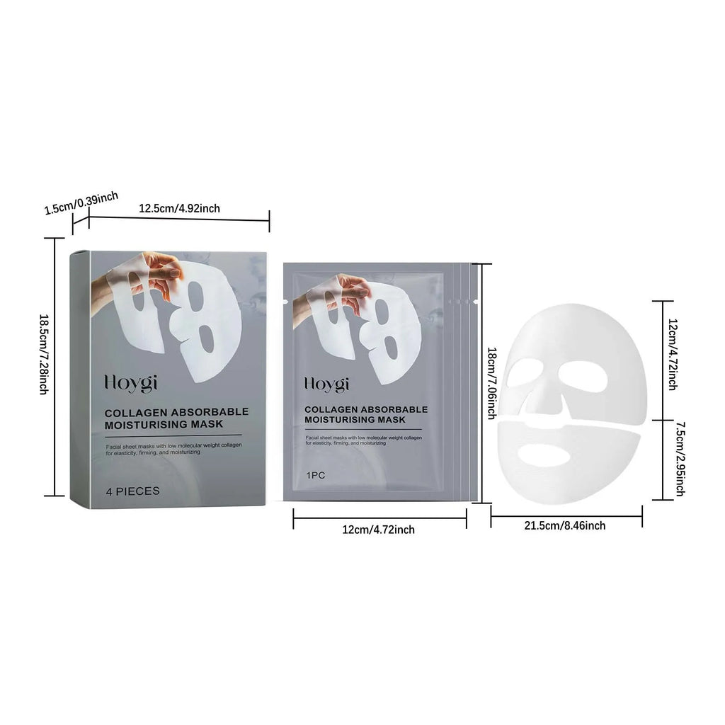 Collagen Face Mask Hydrating Shrinking Pores Fade Fine Lines Moisturizing Refreshing Hyaluronic Acid Sheet Mask Korean Skin Care