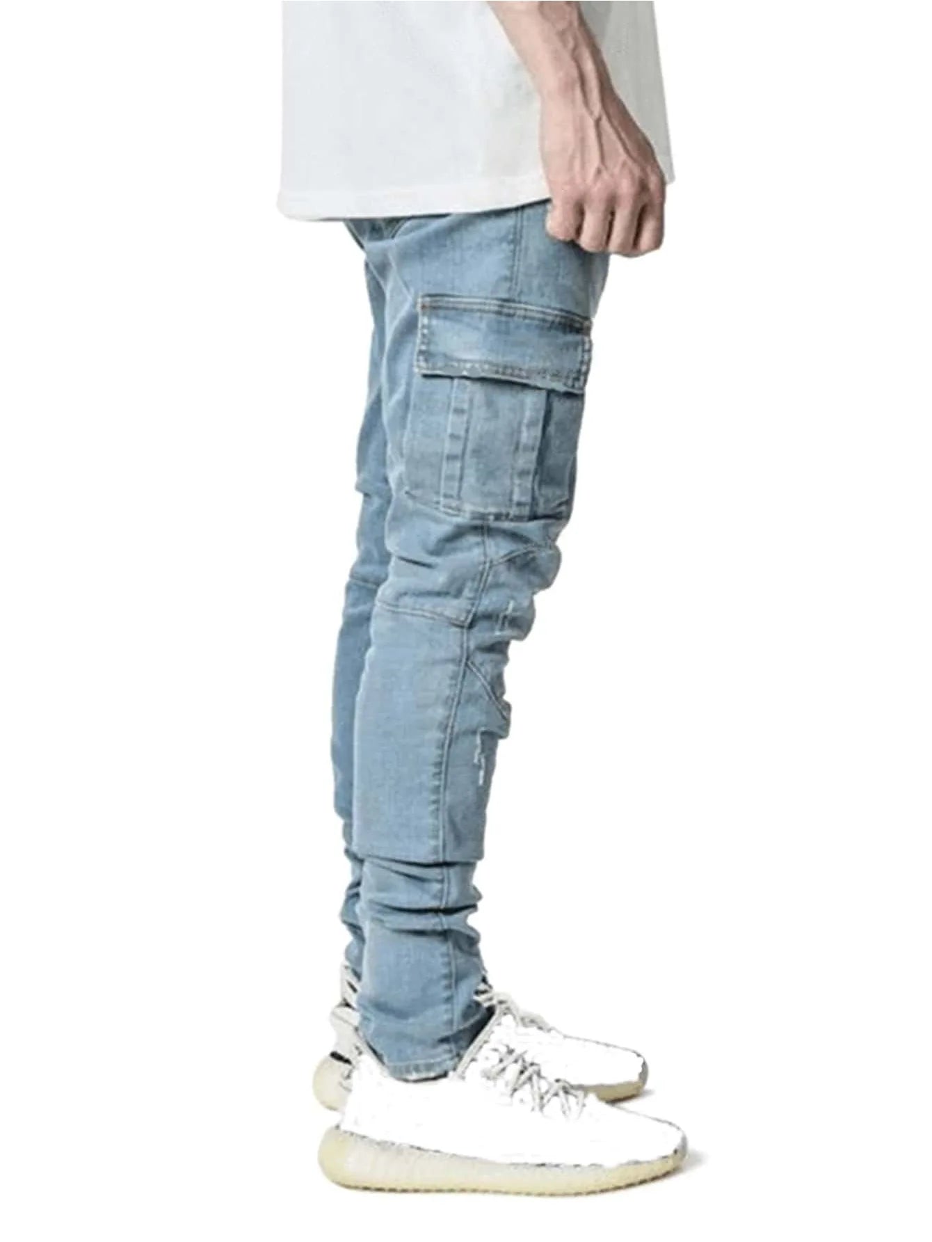 Kakan - High-end Slim Elastic Multi-pocket Leg Jeans, New Skinny Jeans K016-MGD8 In Europe and America