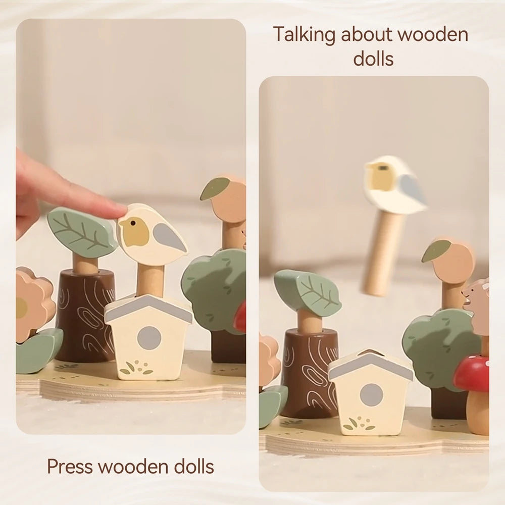 Kids Montessori Toys Color Wooden Bouncing Toys Baby Color Recognition Hand And Foot Coordination Toys Toddlers Block Game Gifts