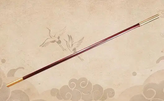 New African Blackwood With copper hoops Martial Arts Long Stick Solid Wood Taiji Zhang Tai Chi Magic Wand Fitness Qi Mei Stick