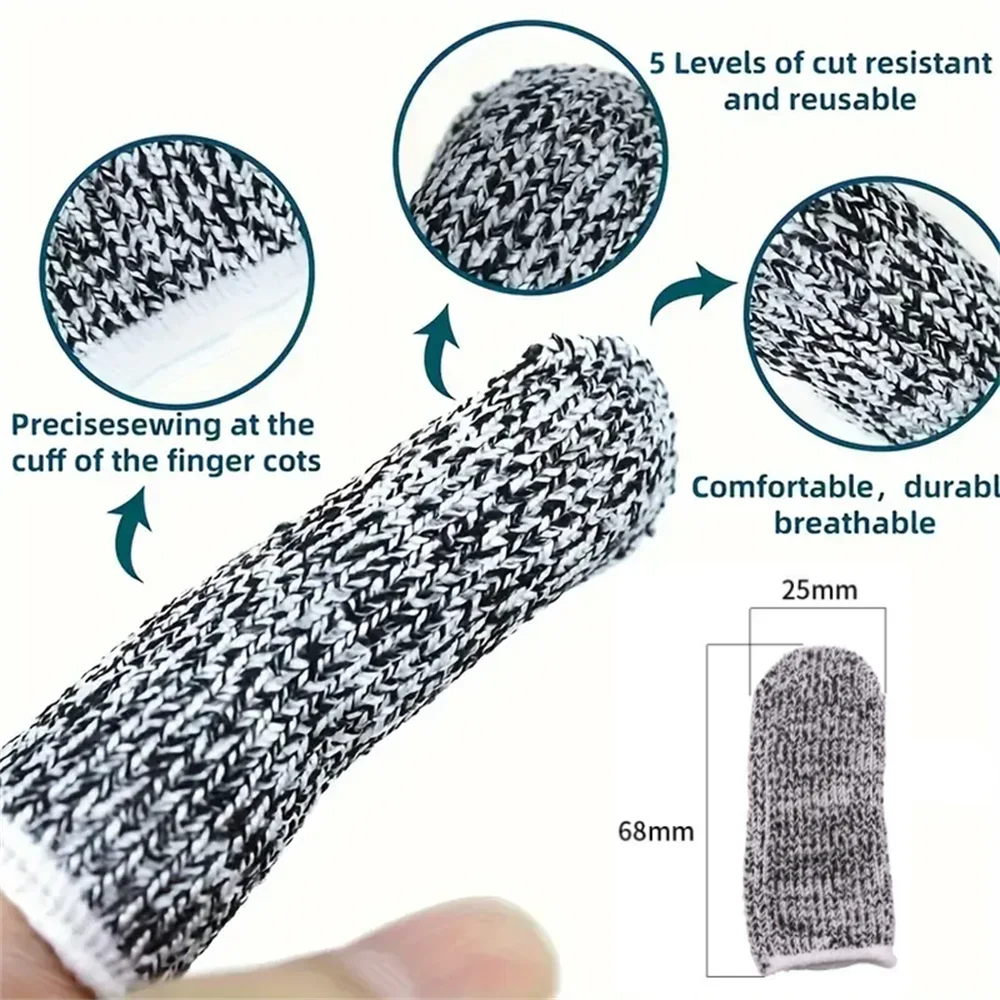 10Pcs Finger Cots Thumb Protector Anti-Cut Fingertips Finger Sleeve Flexible Resistant Protection Finger Cots for Work DIY