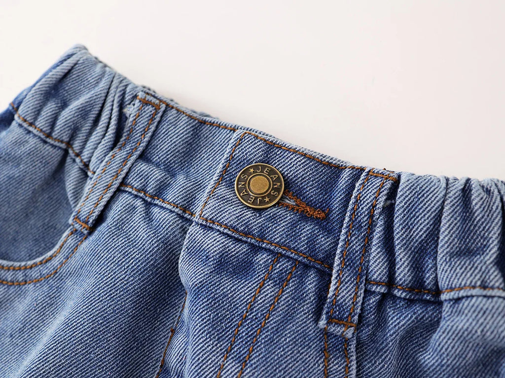2025 Spring/Summer New Arrival Girls' Denim Pencil Skirt, Soft Washed Korean Style Baby Girl High-Waisted Skirt