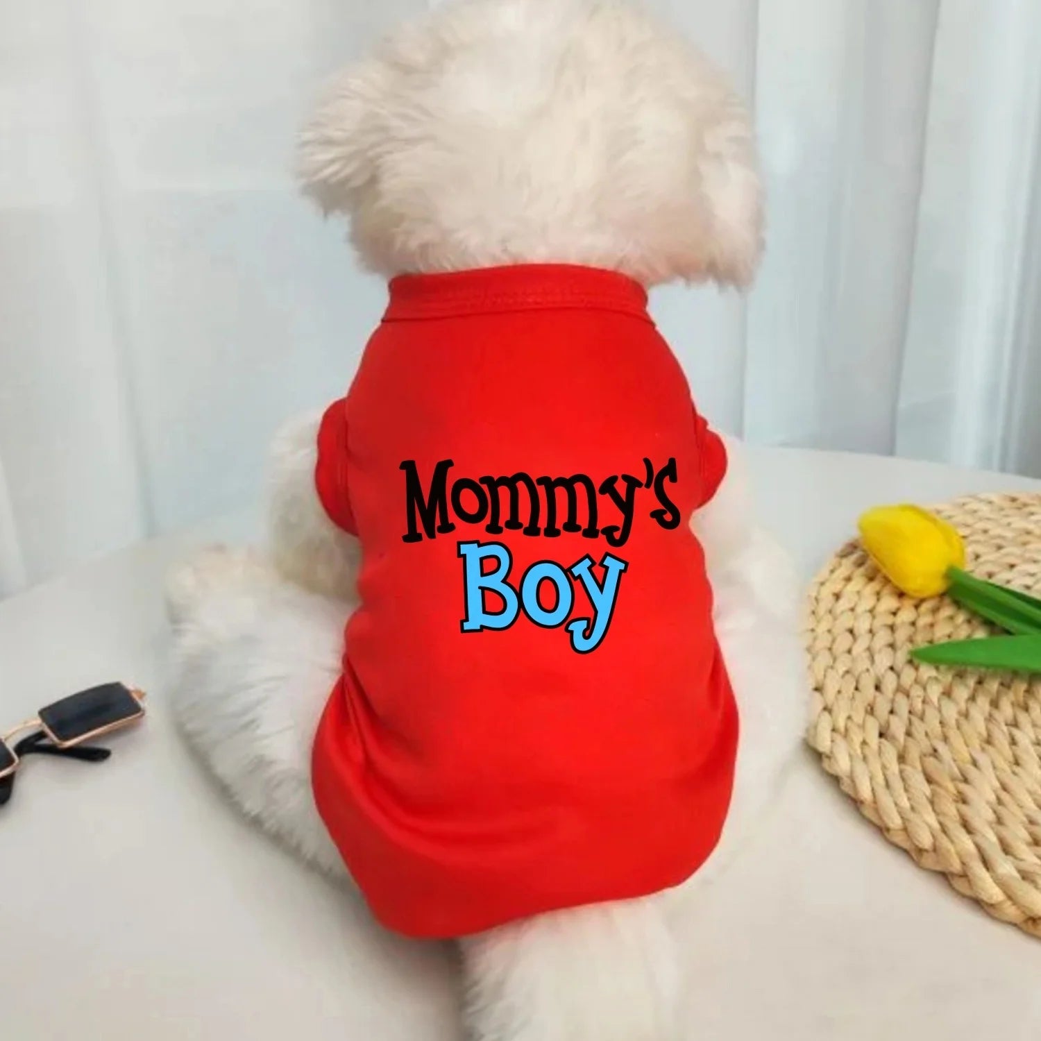 Funny "Mommy's Boy" "Daddy's Girl" Pet T-Shirt Summer Dog Clothes for Small Medium Dogs Cats Cute Letter Print Puppy Vest