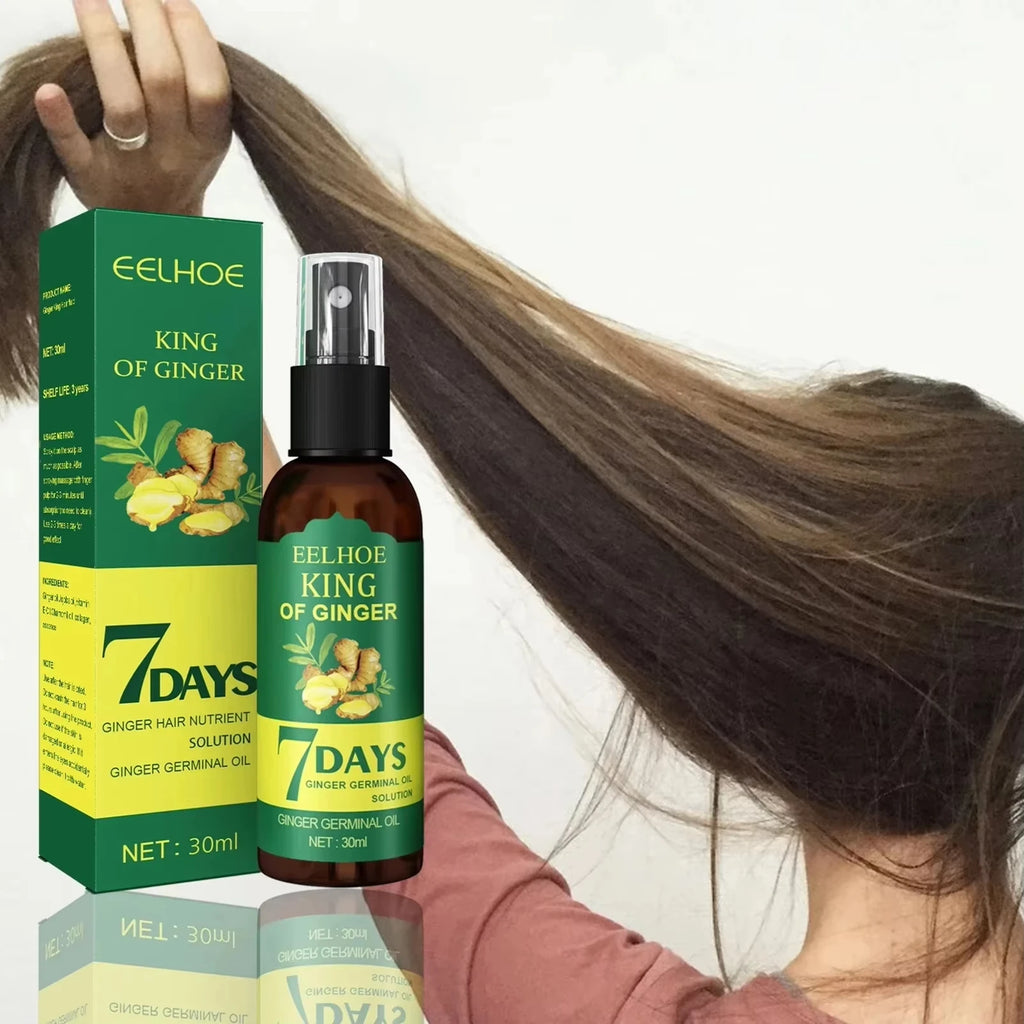 Ginger Hair Growth Spray 7 Day Rapid Hair Repair Strengthening Hair Massage Scalp Improve Frizz Unisex Hair Conditioner