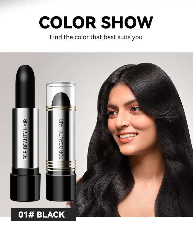 Black Brown Disposable Temporary Hair Dye Pen Lipstick Style White Hair Coverage Hair Coloring Dyeing Chalk Quick Hair Color Dye