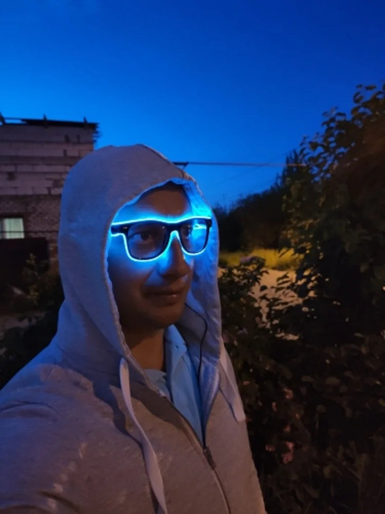 Led Glasses Neon Party Flashing Glasses Novelty Gift EL Wire Glowing Gafas Luminous Bril  Glow Sunglasses Bright Light Supplies