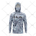 HUK Fishing New Fishing Shirts Upf 50 Long Sleeve Hooded Face Cover Camisa Pesca Tops UV Protection Fishing Face Mask Clothes
